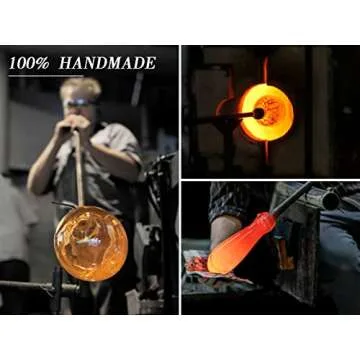 Physkoa Amber Hand-Blown Wine Glasses Set of 6