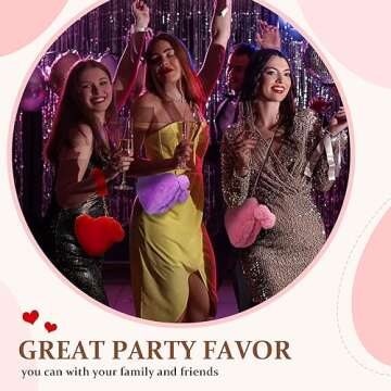 Paterr 6 Pack Furry Heart Shaped Purse for Women