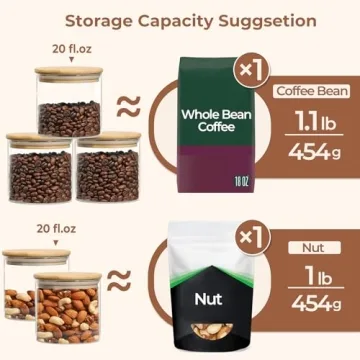ComSaf 20oz Airtight Glass Food Storage Jars Set