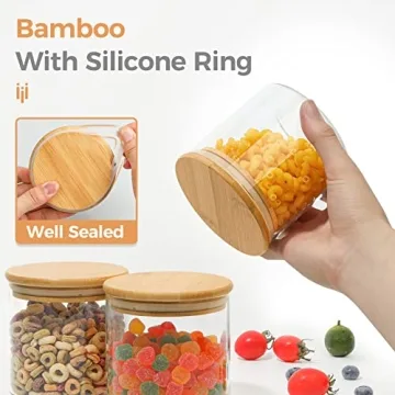 ComSaf 20oz Airtight Glass Food Storage Jars Set