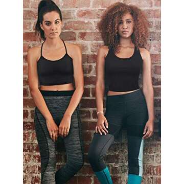 Boao 4 Pieces Crop Tops for Women, Basic Workout Tops Spaghetti Strap Tank Tops Sleeveless Racerback Cami for Sports Gym Black