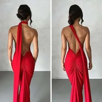 ABYOVRT Women Sexy Backless Maxi Dress for Elegant Nights