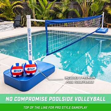 GoSports Splash Net Elite Pool Volleyball Game with Water Weighted Bases - Adjustable Net for Ingrou...