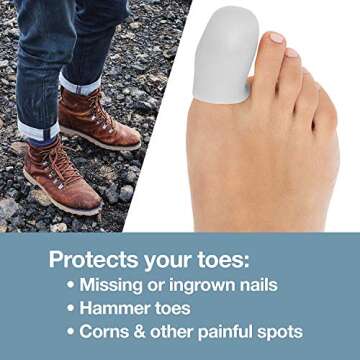 ZenToes 6 Pack Gel Toe Cap and Protector - Cushions and Protects to Provide Relief from Missing or I...