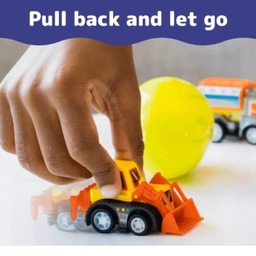 PREXTEX Pull Back Construction Toys in Easter Eggs 12 Pack