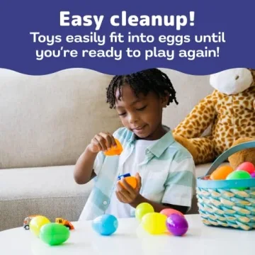 PREXTEX Pull Back Construction Toys in Easter Eggs 12 Pack