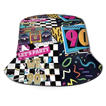Fashion Retro 80s 90s Icons Bucket Hat - Colorful Unisex Summer Accessory
