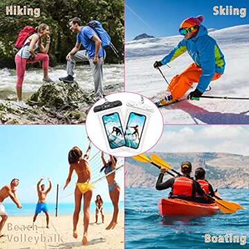 F-Color Waterproof Phone Case, 2 Pack Transparent PVC Waterproof Phone Pouch Dry Bag, Beach Accessories for Vacation Kayaking Camping Snorkeling Cruise, Compatible for iPhone 12 Pro Max XR 8 7 Galaxy