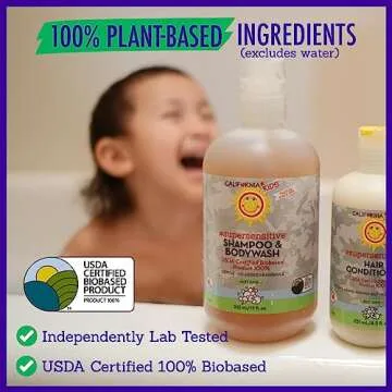 California Kids Super Sensitive Unscented Shampoo and Bodywash | 100% Plant-Based | Gentle Skincare | Fragrance Free | Hypoallergenic | 251 mL / 8.5 fl. oz.