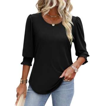 XIEERDUO Women's Dressy Casual 3/4 Sleeve Tops - Soft, Versatile, and Stylish