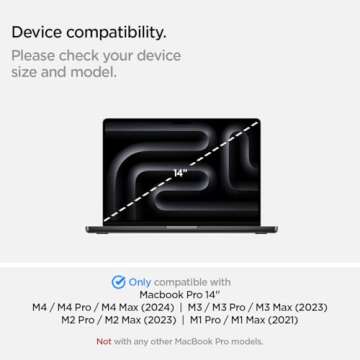 Spigen Tempered Glass Screen Protector [GlasTR Slim] Designed for MacBook Pro 14 inch (M4 / M4 Pro / M4 Pro Max / M3 series / M2 series / M1 series)