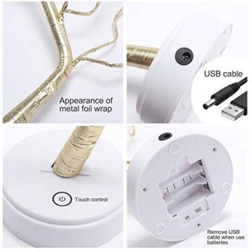 KHTO DIY Led Desk Bonsai Tree Light for Cozy Home Decor