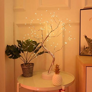 KHTO DIY Led Desk Bonsai Tree Light for Cozy Home Decor