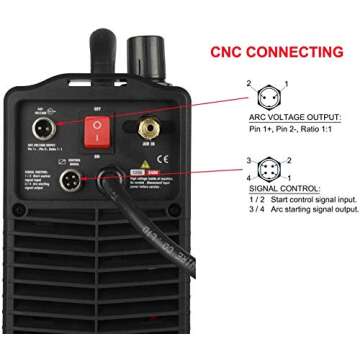 Lotos Supreme LTP5500DCNC Non-Touch Pilot Arc CNC Enabled Digital Plasma Cutter THC Torch Height Control Enabled, Dual Voltage 110V/220V, 3/5 inch Clean Cut, Brown