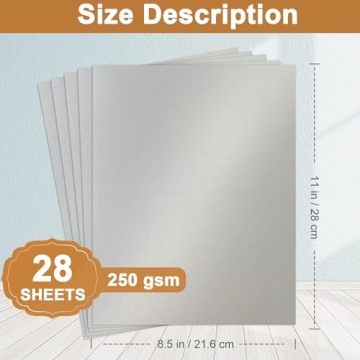 Shimmer Silver Craft Cardstock - 28 Sheets Premium Paper