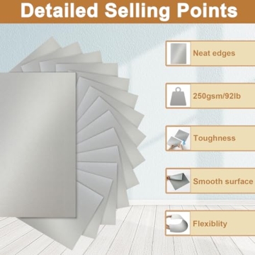 Shimmer Silver Craft Cardstock - 28 Sheets Premium Paper