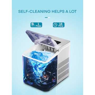 FOHERE Portable Countertop Ice Maker for Quick Ice
