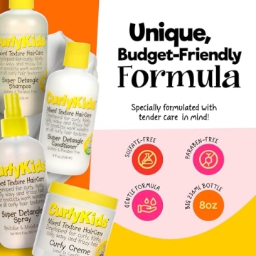 CurlyKids Hair Care Set for Kids - Detangle & Hydrate!