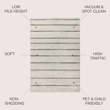 JONATHAN Y MOH201A-8 Williamsburg Minimalist Stripe Indoor Farmhouse Area-Rug Bohemian Minimalistic ...