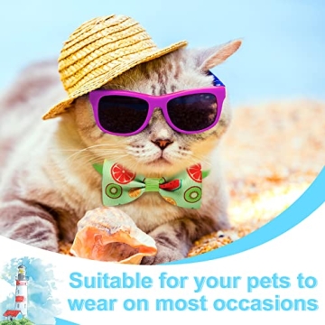 20 Summer Pet Bow Tie Set - Adjustable Ties & Collars
