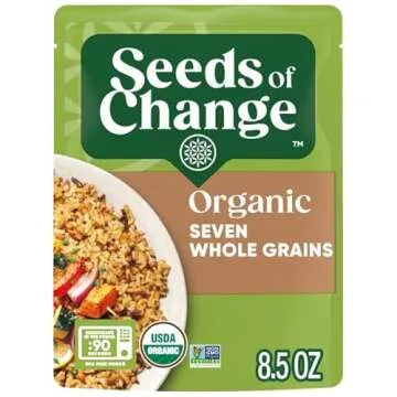 SEEDS OF CHANGE Certified Organic Seven Whole Grains Rice, Organic Food, 8.5 OZ Pouch (Pack of 6)