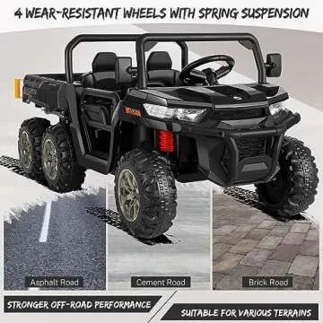 Hikole Kids Electric Ride on Car with 2 Seats and Dump Bed