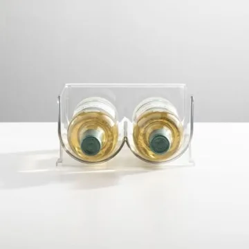 mDesign Stackable Plastic 2 Bottle Refrigerator Wine Rack