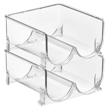 mDesign Stackable Plastic 2 Bottle Refrigerator Wine Rack