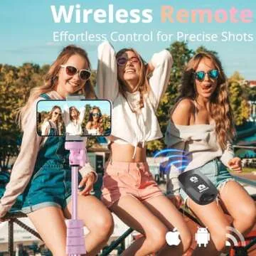 UBeesize 72" Phone Tripod & Selfie Stick, Camera Tripod Stand with Wireless Remote and Phone Holder,Compatible with iPhone Android Phone, Perfect for Selfies/Video Recording/Live Streaming Pink