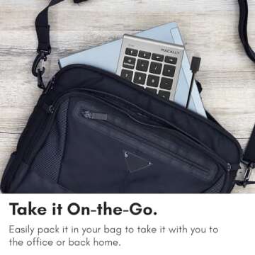 Macally Wired USB C Numeric Keypad for Mac - Work Better - Type C Number Pad for MacBook Pro/Air, iMac, and PC - USB C Wired Number Pad with 5ft Cable and Arrow Keys - 10 Key USB Keypad for Laptop