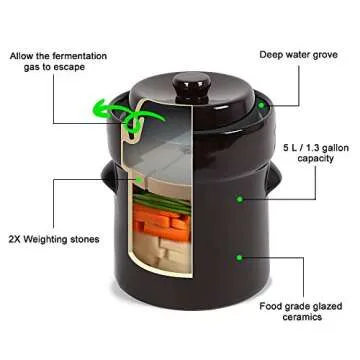 Seeutek Fermentation Crock Jar for Pickling & Kimchi