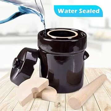 Seeutek Fermentation Crock Jar for Pickling & Kimchi