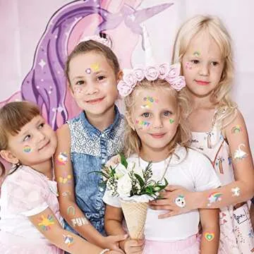 118 PCS Unicorn Rainbow Temporary Tattoos for Kids Fun