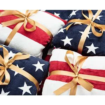 Chanasya Premium US Flag Sherpa Throw Blanket