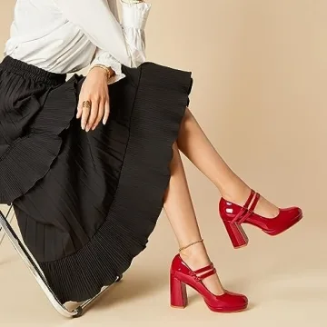 Trary Mary Jane Platform Shoes - Stylish Chunky Heels for Women