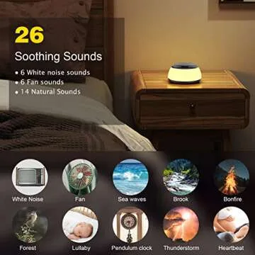 IUTEPI White Noise Machine with Night Light - Soothing Sounds