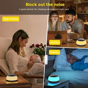 IUTEPI White Noise Machine with Night Light - Soothing Sounds