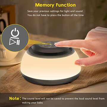 IUTEPI White Noise Machine with Night Light - Soothing Sounds