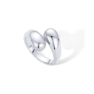PAVOI Chunky Rhodium Plated Crossover Statement Ring