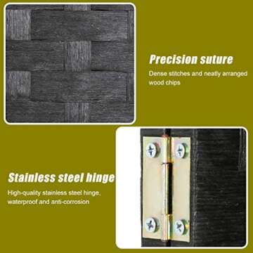 Wood Screen Folding Screen Room Dividers 4-Panel Mesh Woven Design Privacy Room Partition Wooden Scr...