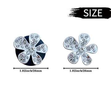 Bling Flower Air Vent Clips, 6 Pcs Cute Daisy Car Air Fresheners Vents Clips Car Diffuser Rhinestone Car Interior Decoration Charm Diamond Car Decor Bling Car Accessories for Women Girls