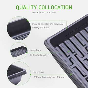 VIVOSUN 10x20 Inches Plant Growing Tray - Durable & Versatile for Propagation