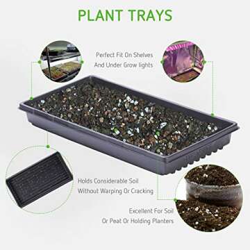 VIVOSUN 10x20 Heavy Duty Plant Growing Tray Pack of 10