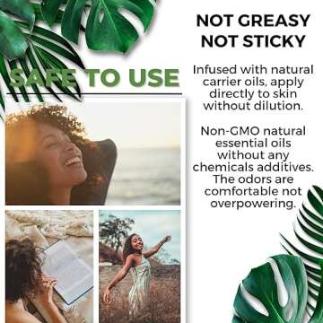 Benatu Essential Oil Blends Set (Breathe, Focus on, Happiness), Natural Aromatherapy Roll On for Massage, Body Skin Care, Home - Revive Fragrance Gift Roller for Women and Men