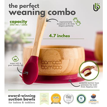 Bamboo Suction Bowl Set for Easy Mealtime for Babies