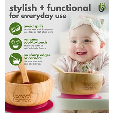 Bamboo Suction Bowl Set for Easy Mealtime for Babies
