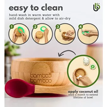 Bamboo Suction Bowl Set for Easy Mealtime for Babies