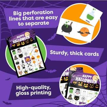 Halloween Games For Kids Party - Halloween Bingo - Fun Game For Up To 30 Players - Halloween Kids Crafts - Halloween Crafts - Halloween Party Games For Kids - Halloween Game - Halloween Kids Games