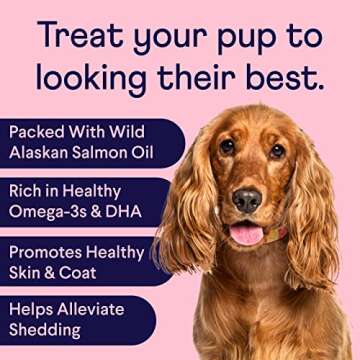 Finn Skin & Coat Salmon Oil Supplement for Dogs | Supports A Thick & Shiny Coat | Fish Oil from Wild...