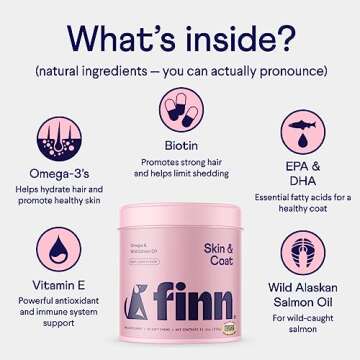 Finn Skin & Coat Salmon Oil Supplement for Dogs - Shiny Coat